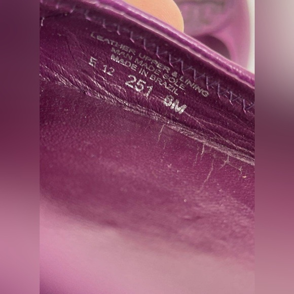 Tory Burch Purple Pebbled Leather Slip-On Emblem Cap Ballet Flats 8M - Picture 5 of 16